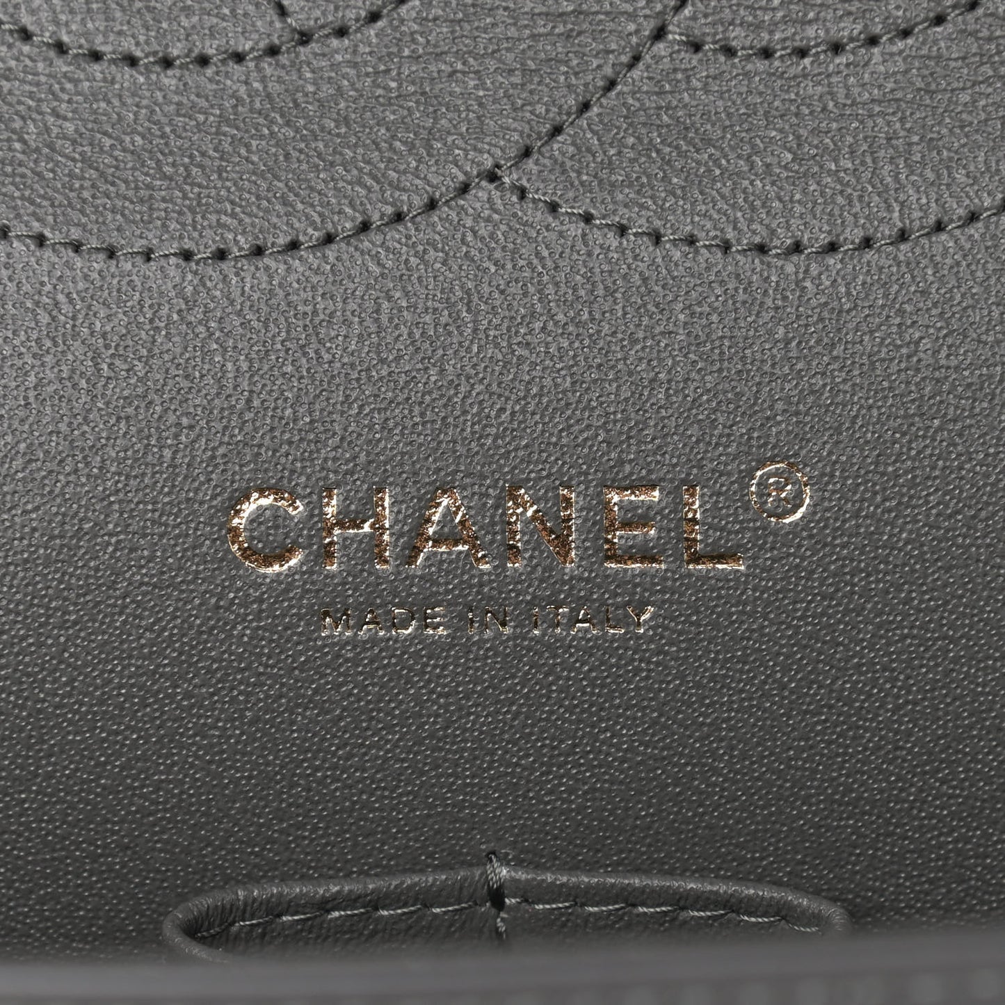 Lambskin Quilted Jumbo Double Flap Grey