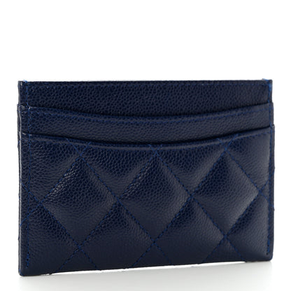 Chanel Caviar Quilted Card Holder Navy 3 of 8