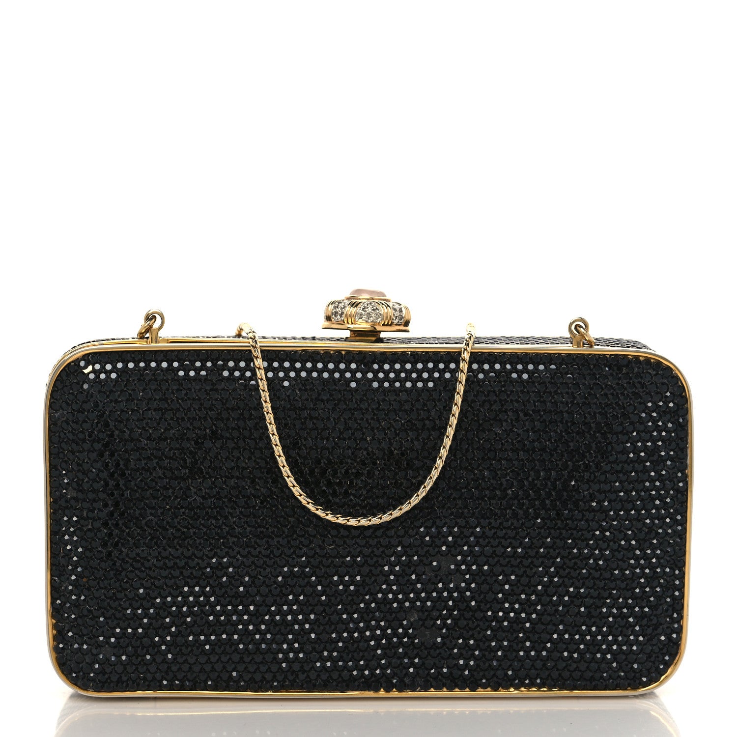 Judith Leiber Swarovski Crystal Minaudiere Clutch Black 2 of 12
