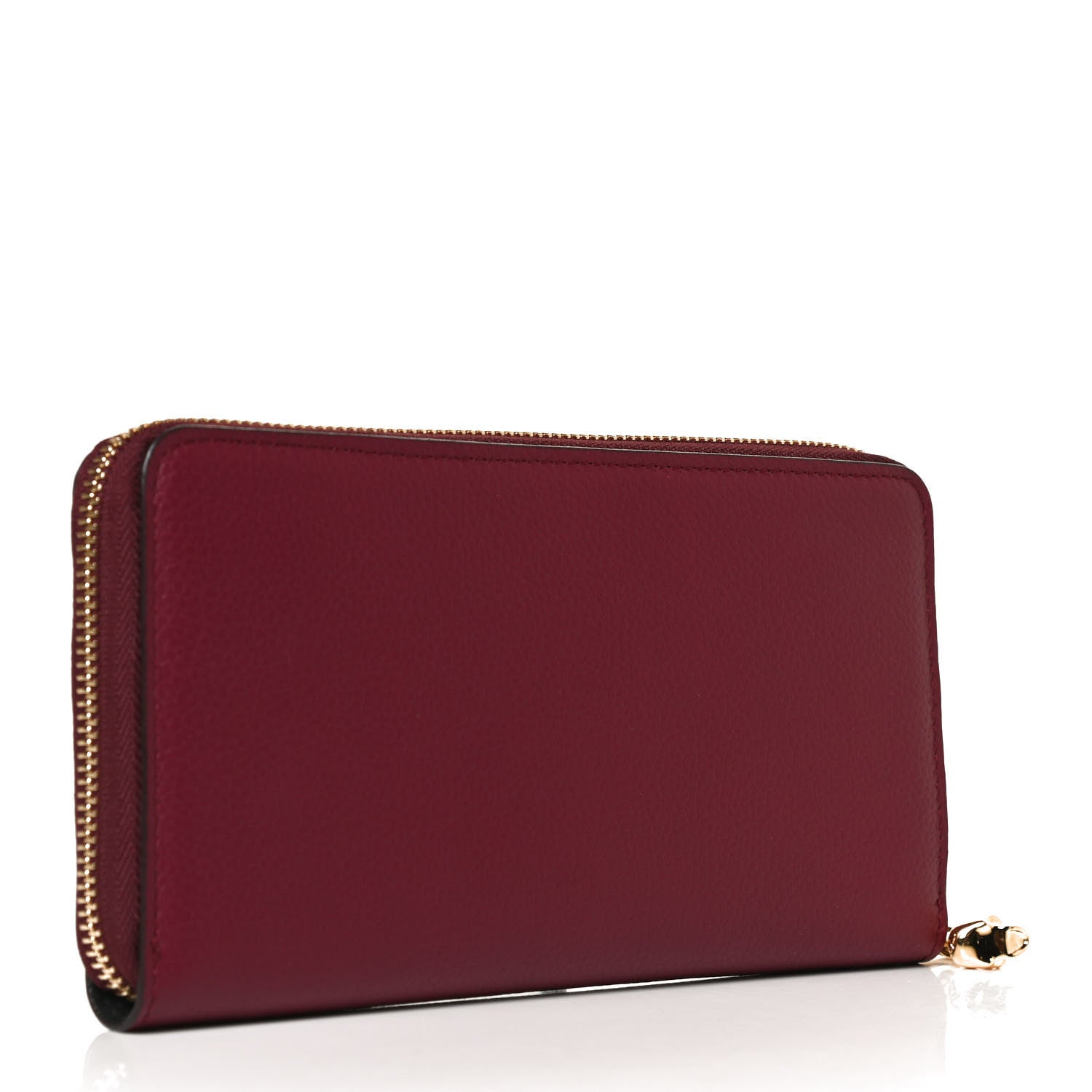 Alexander McQueen Pebbled Calfskin Skull Continental Zip Wallet Oxblood 3 of 13