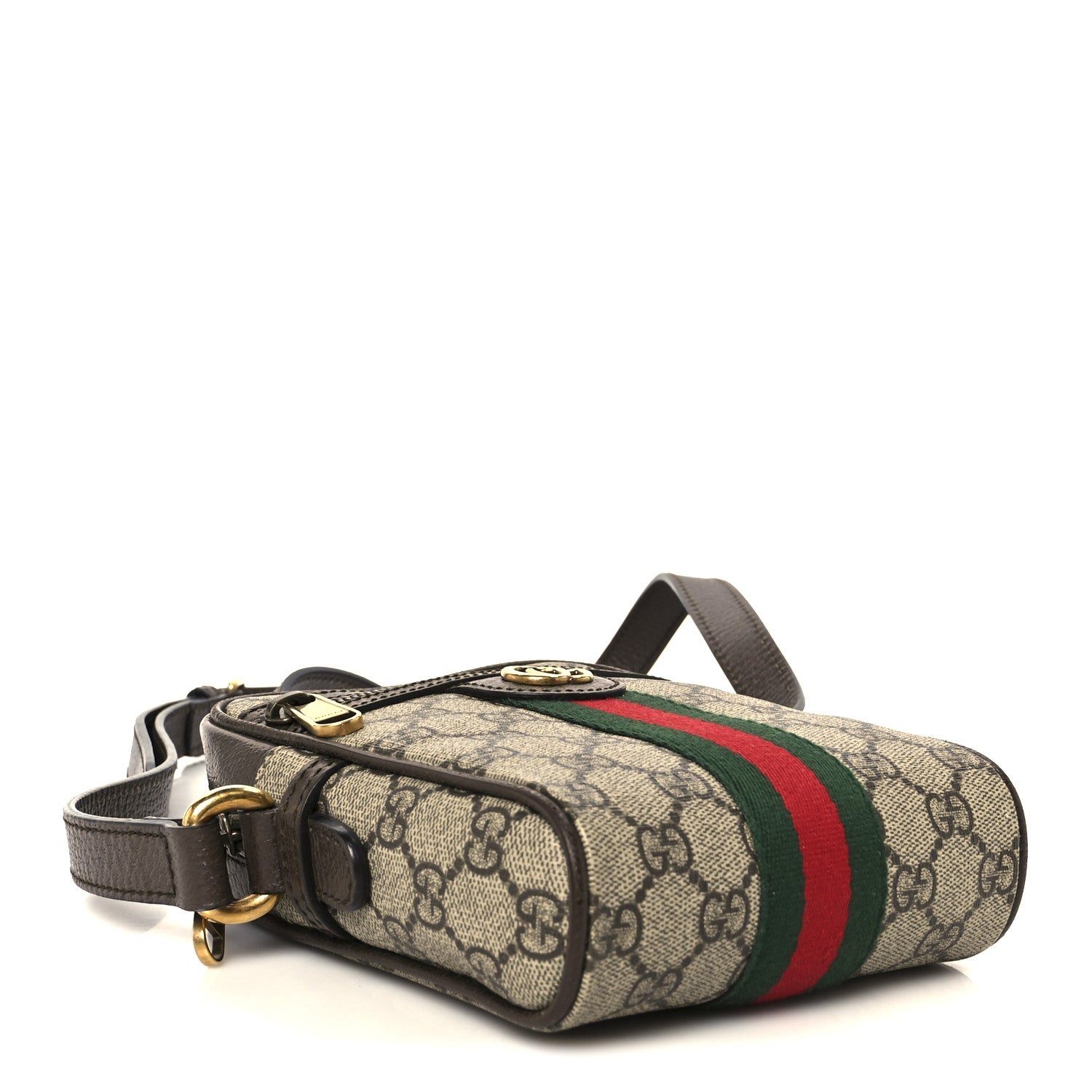 Gucci GG Supreme Monogram Web Mini Ophidia Messenger Brown 4 of 11
