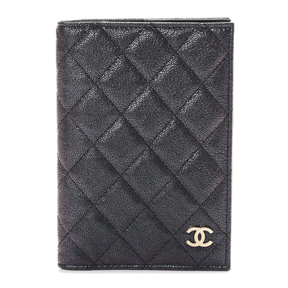 Chanel Iridescent Caviar Quilted Passport Holder Black 1 of 7
