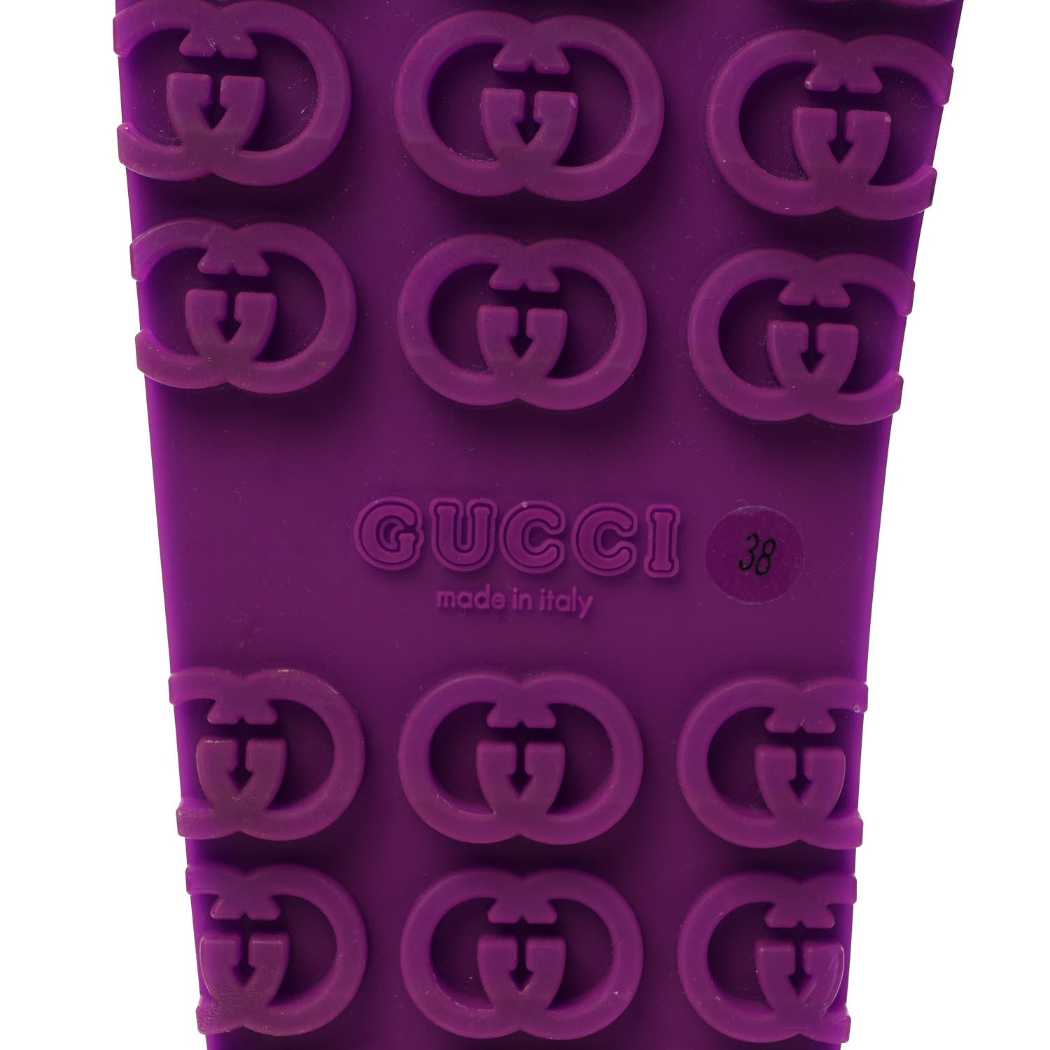 Gucci Soft Rubber Womens Interlocking G Platform 42mm Slide Sandals 38 Sugar Pink 6 of 9