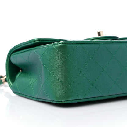 Chanel Iridescent Calfskin Quilted Mini Rectangular Flap Green 8 of 10