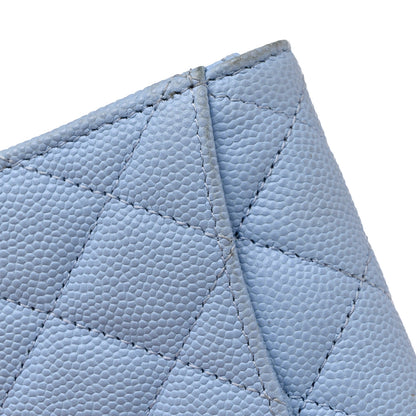 Chanel Caviar Quilted Flap Card Holder Wallet Light Blue 15 of 17