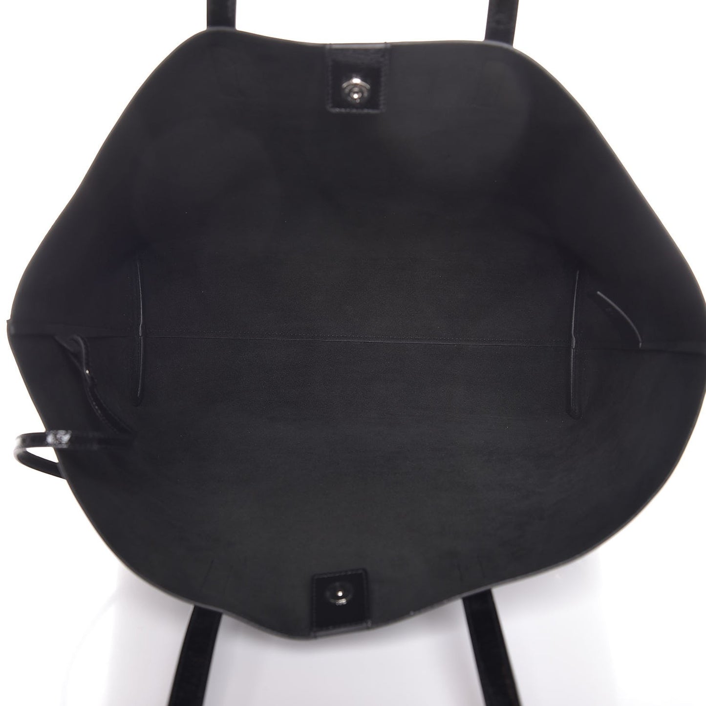 Patent Calfskin Large Shopping Tote Black