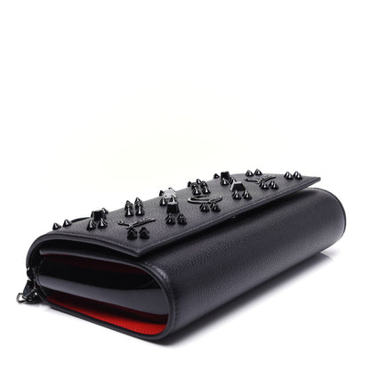 Christian Louboutin Calfskin Spikes Loubinthesky Paloma Clutch Black 4 of 14