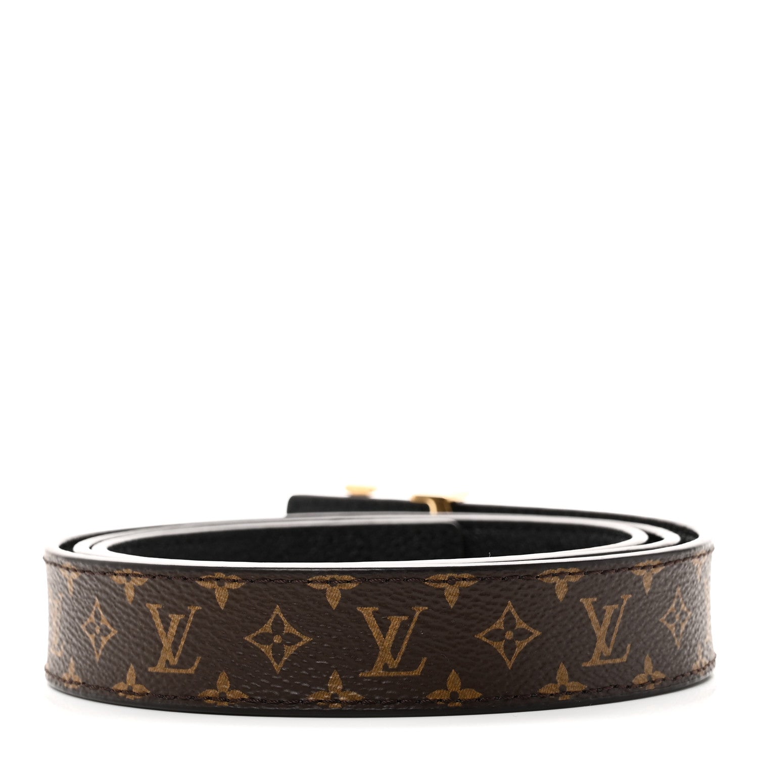 Louis Vuitton Calfskin Monogram 25mm LV Iconic Reversible Belt Black 95 38 Black 2 of 6