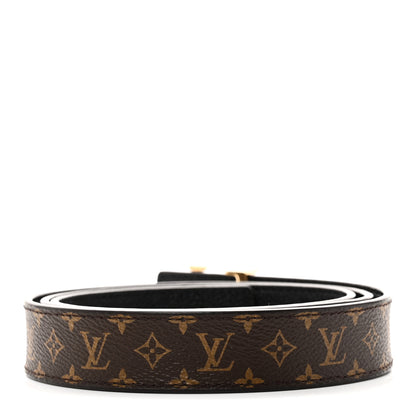 Louis Vuitton Calfskin Monogram 25mm LV Iconic Reversible Belt Black 95 38 Black 2 of 6