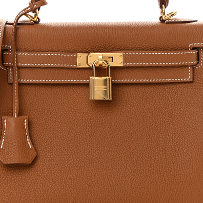 Hermes Togo Kelly Retourne 25 Gold 8 of 13