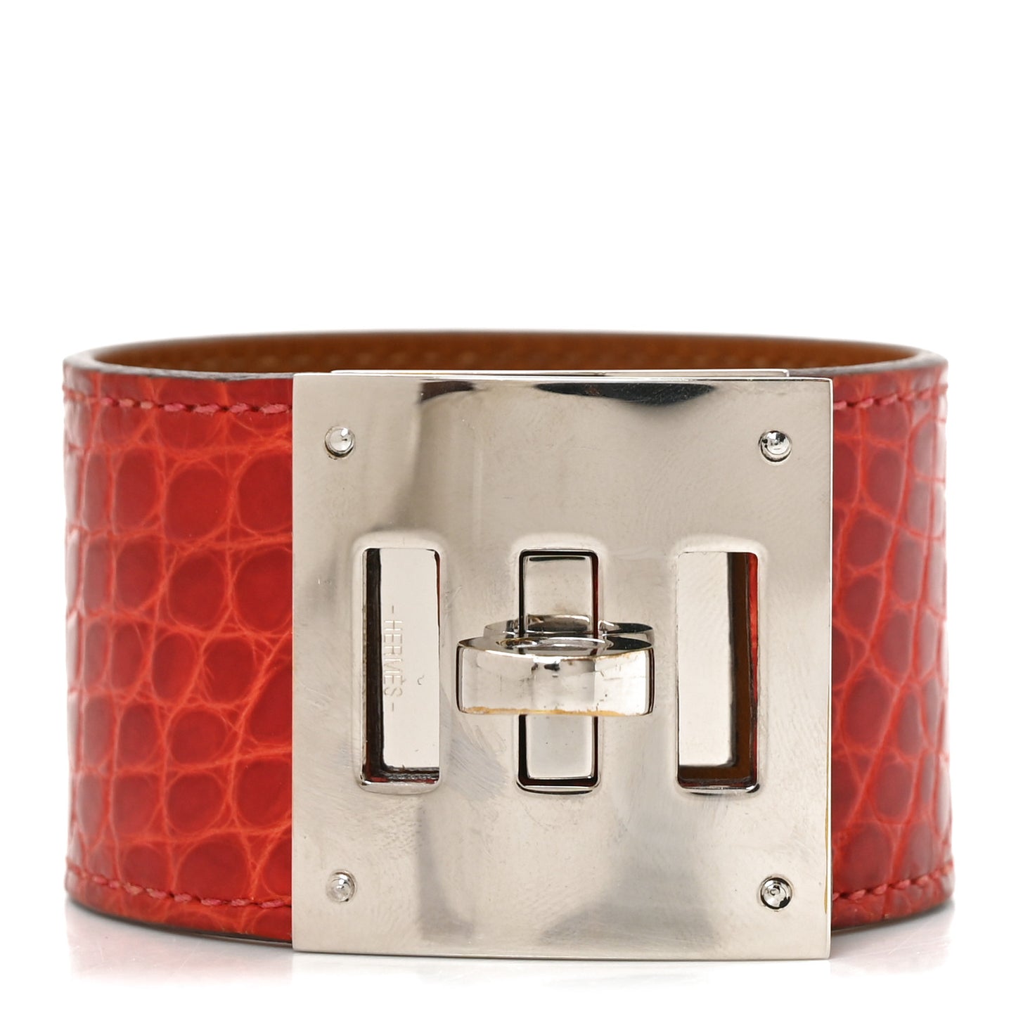 Shiny Alligator Kelly Dog Bracelet Geranium