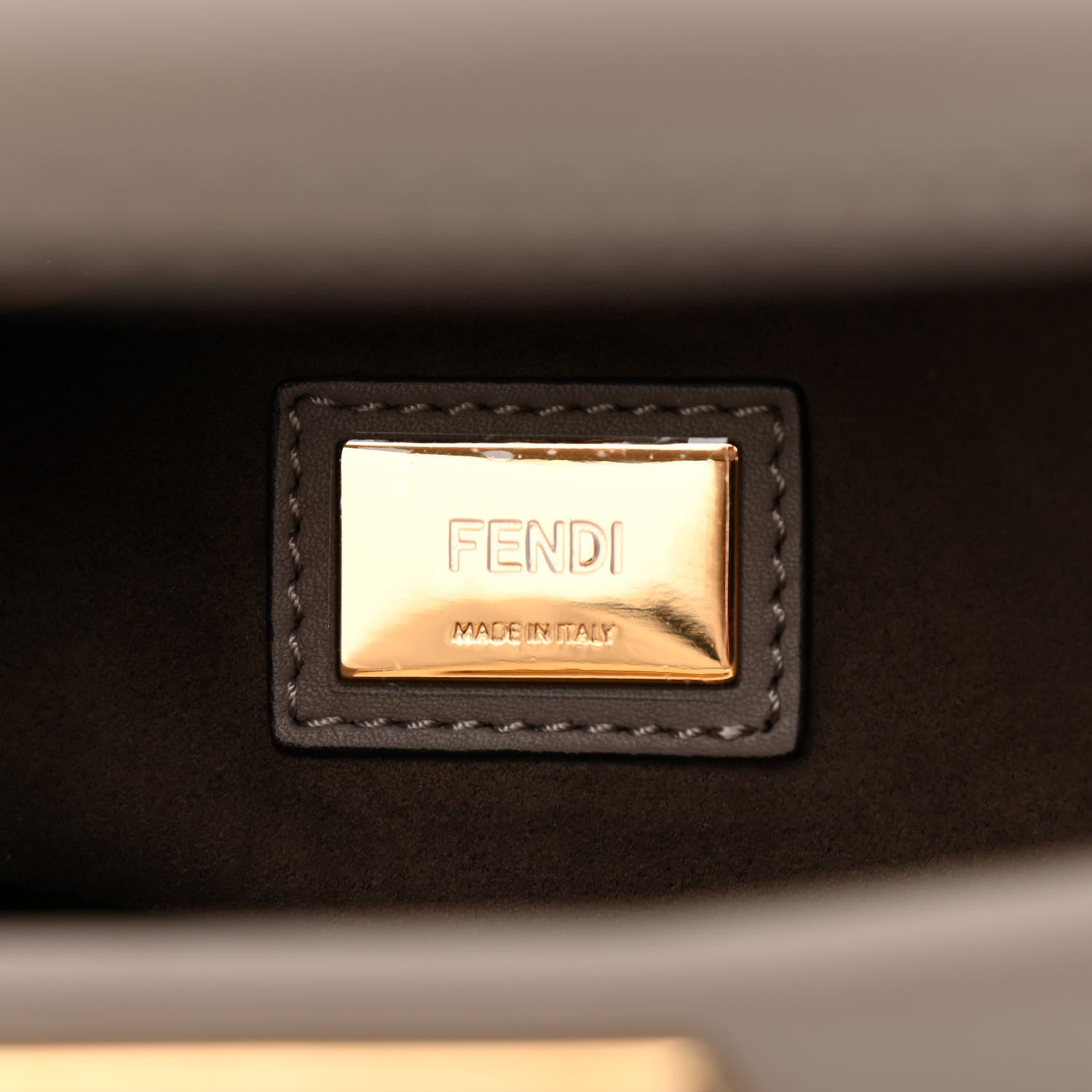 Fendi Vitello Seta Shiny Nappa Plexiglass Medium Peekaboo I SEE U Satchel Tortora 7 of 11