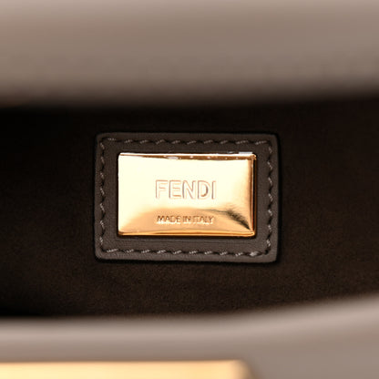 Fendi Vitello Seta Shiny Nappa Plexiglass Medium Peekaboo I SEE U Satchel Tortora 7 of 11