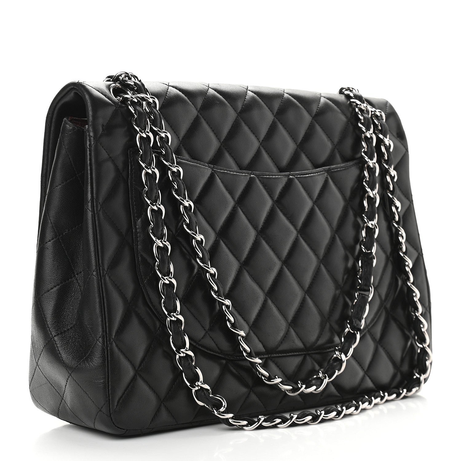 Chanel Lambskin Quilted Maxi Single Flap Black 3 of 9