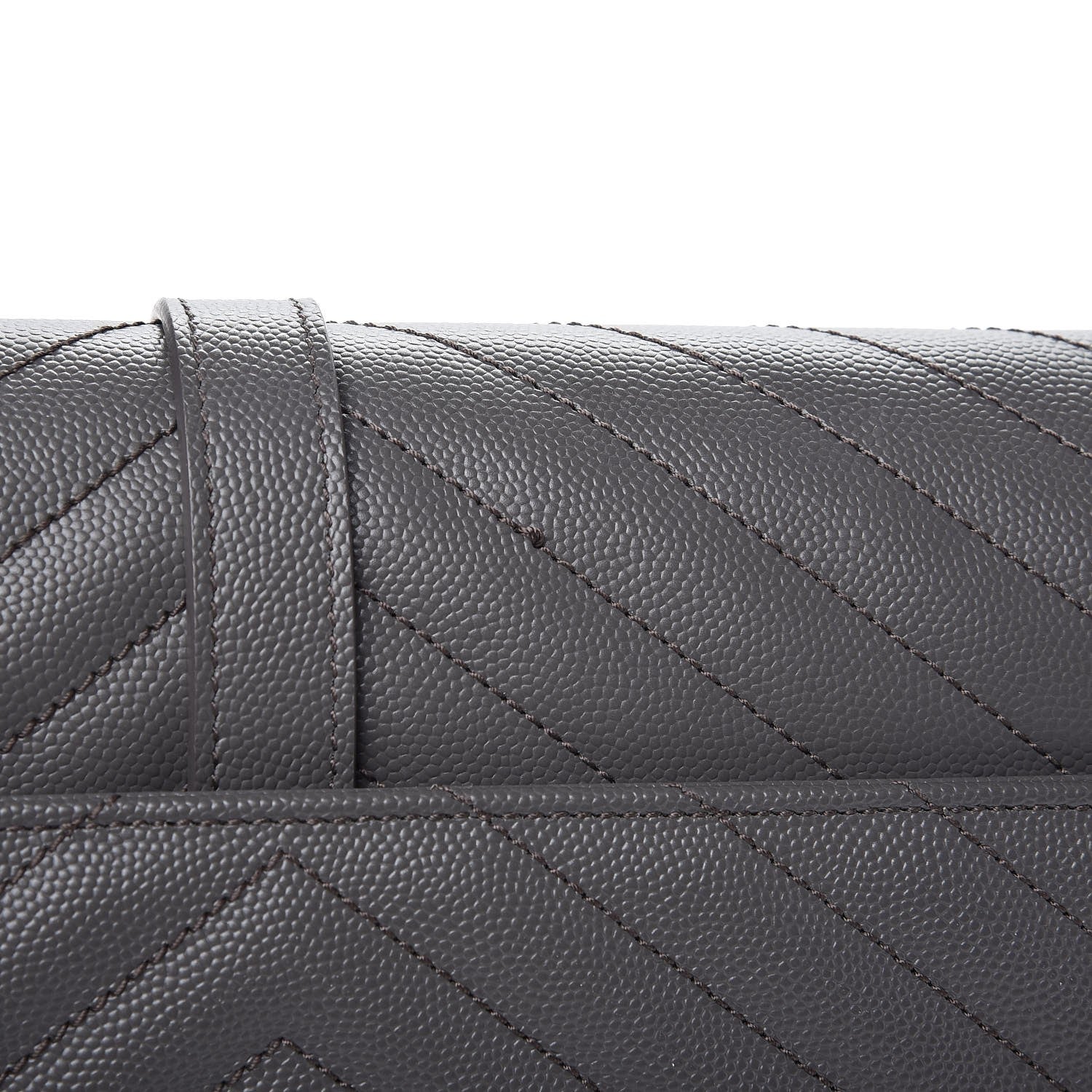 Saint Laurent Grain De Poudre Matelasse Chevron Large Monogram Satchel Earth 9 of 9