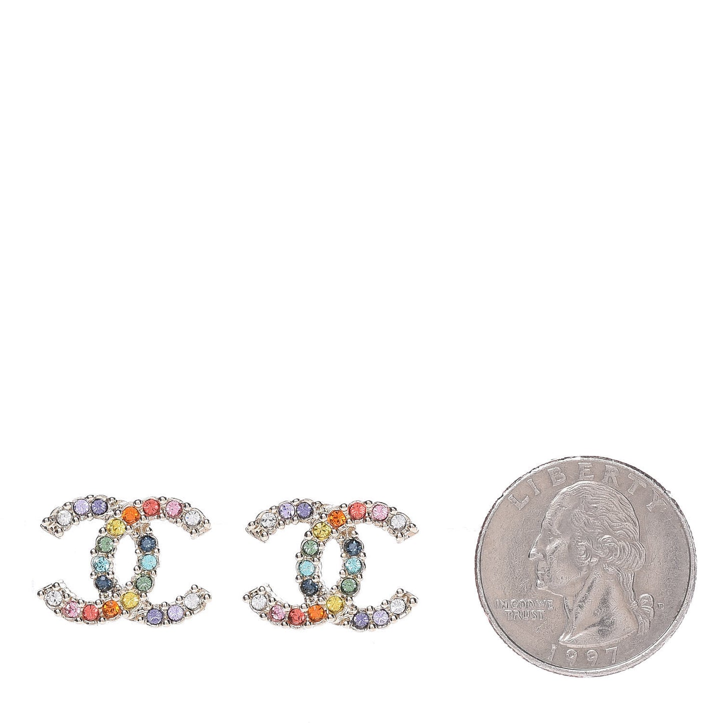 Crystal Over The Rainbow CC Earrings Gold Multicolor