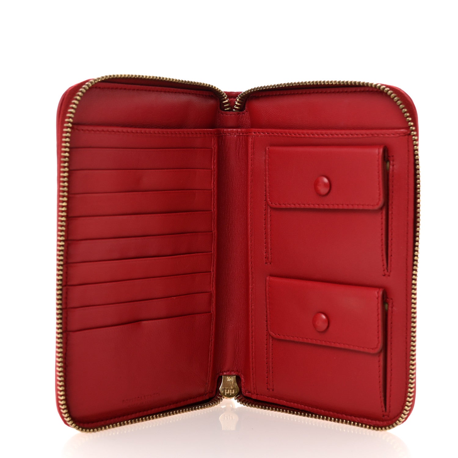 Bottega Veneta Nappa Intrecciato Zip Around Wallet Red 5 of 10
