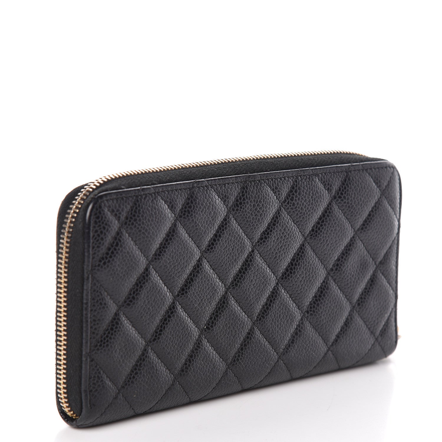 Chanel Caviar Quilted Large Gusset Zip Around Wallet Black 3 of 12