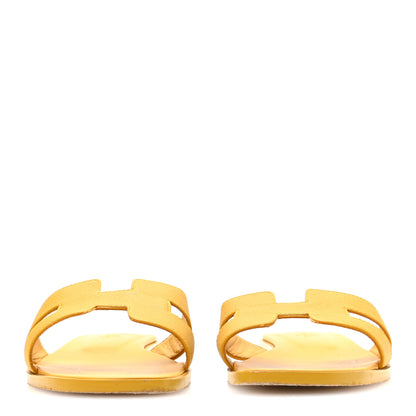 Hermes Epsom Oran Sandals 39 Jaune Sable 3 of 9