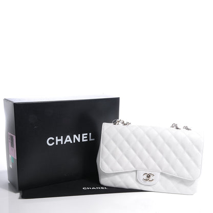 Chanel Caviar Jumbo Single Flap White 5 of 9