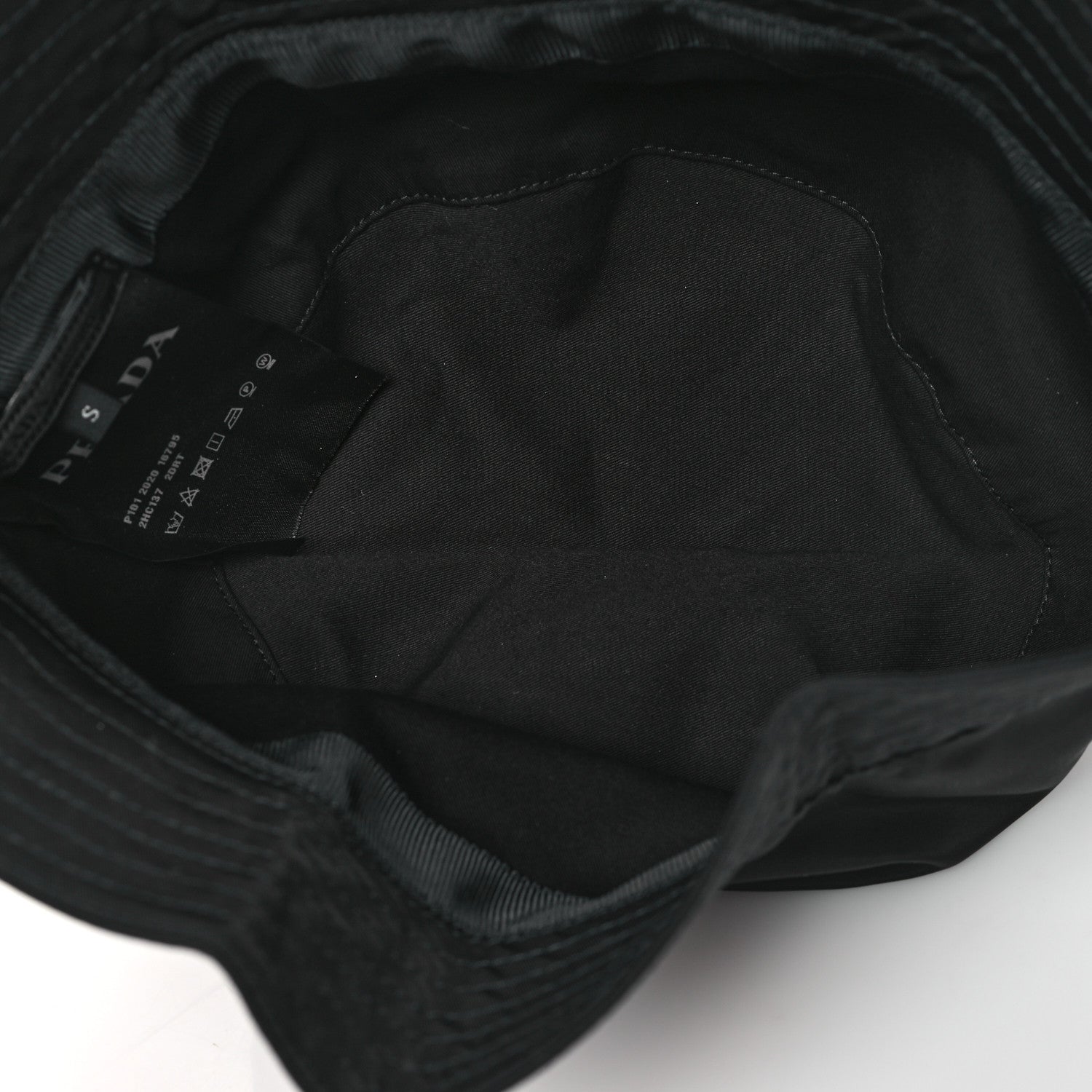 Prada Re-Nylon Rubber Logo Bucket Hat S Black 7 of 9
