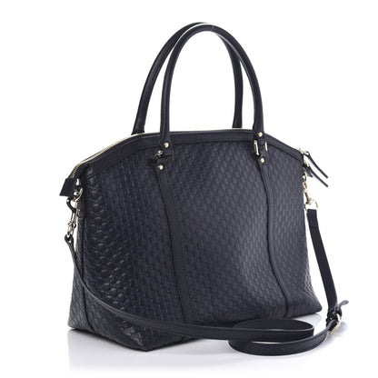 Gucci Soft Microguccissima Dome Satchel Navy 4 of 11
