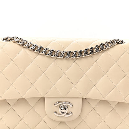 Chanel Lambskin Quilted Medium Double Flap Bijoux Chain Ivory 15 of 23