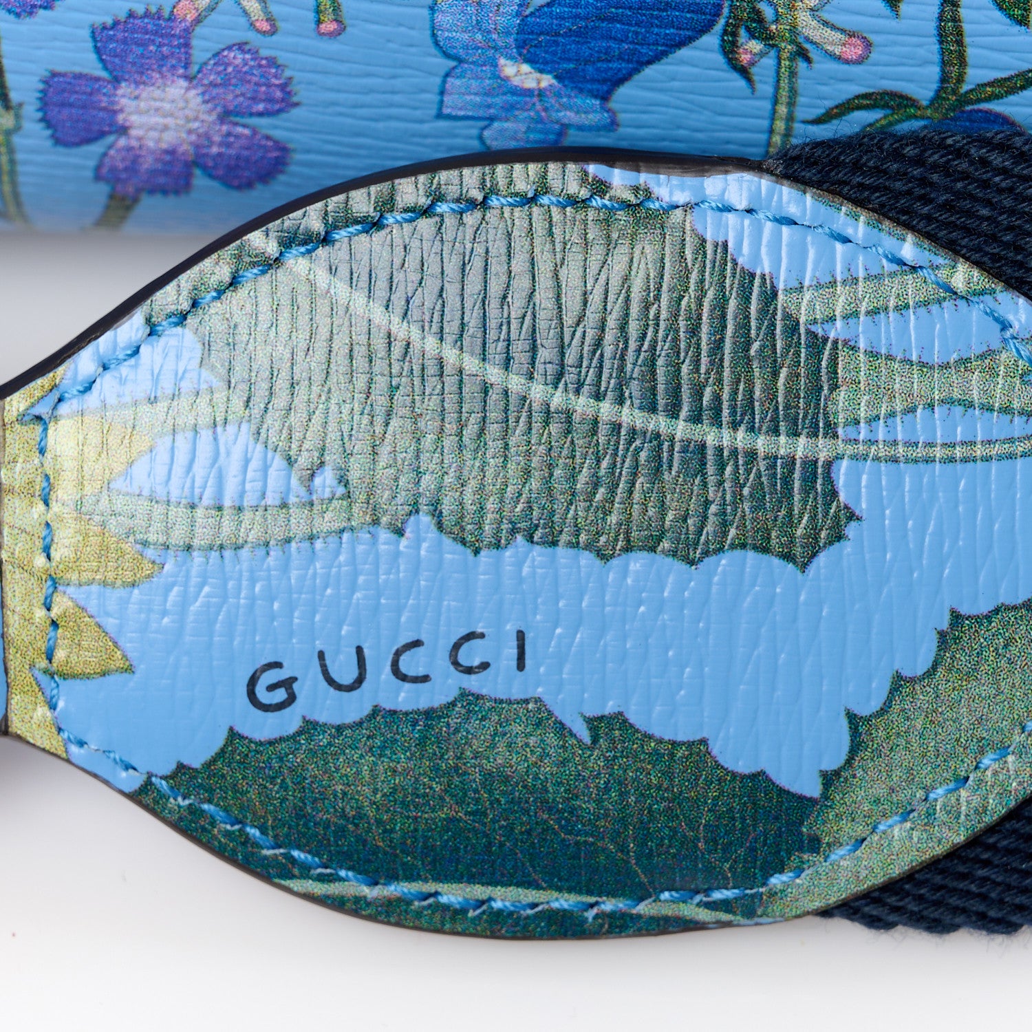 Gucci Calfskin Bamboo Web New Flora Small Nymphaea Top Handle Bag Azure 9 of 15