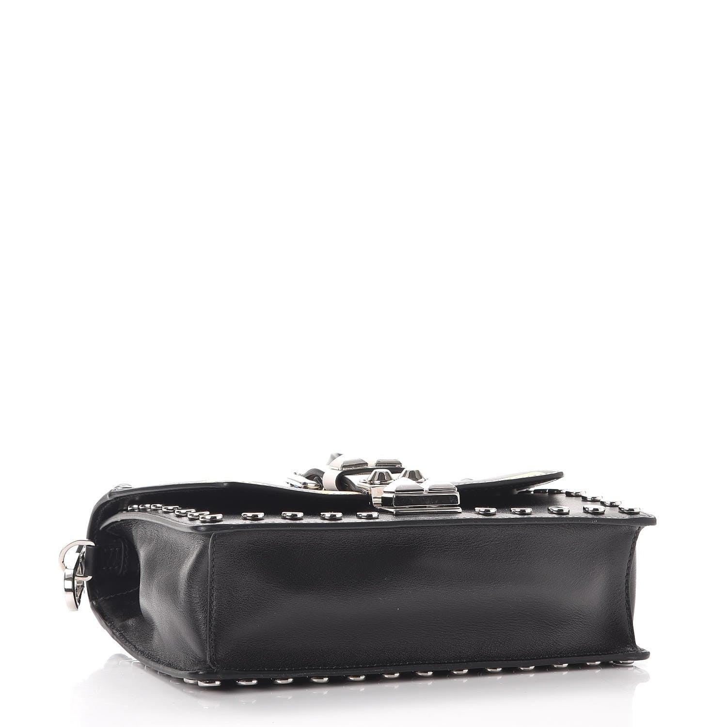 Prada City Calfskin Comic Print Studded Elektra Shoulder Bag Topaz Black 4 of 9