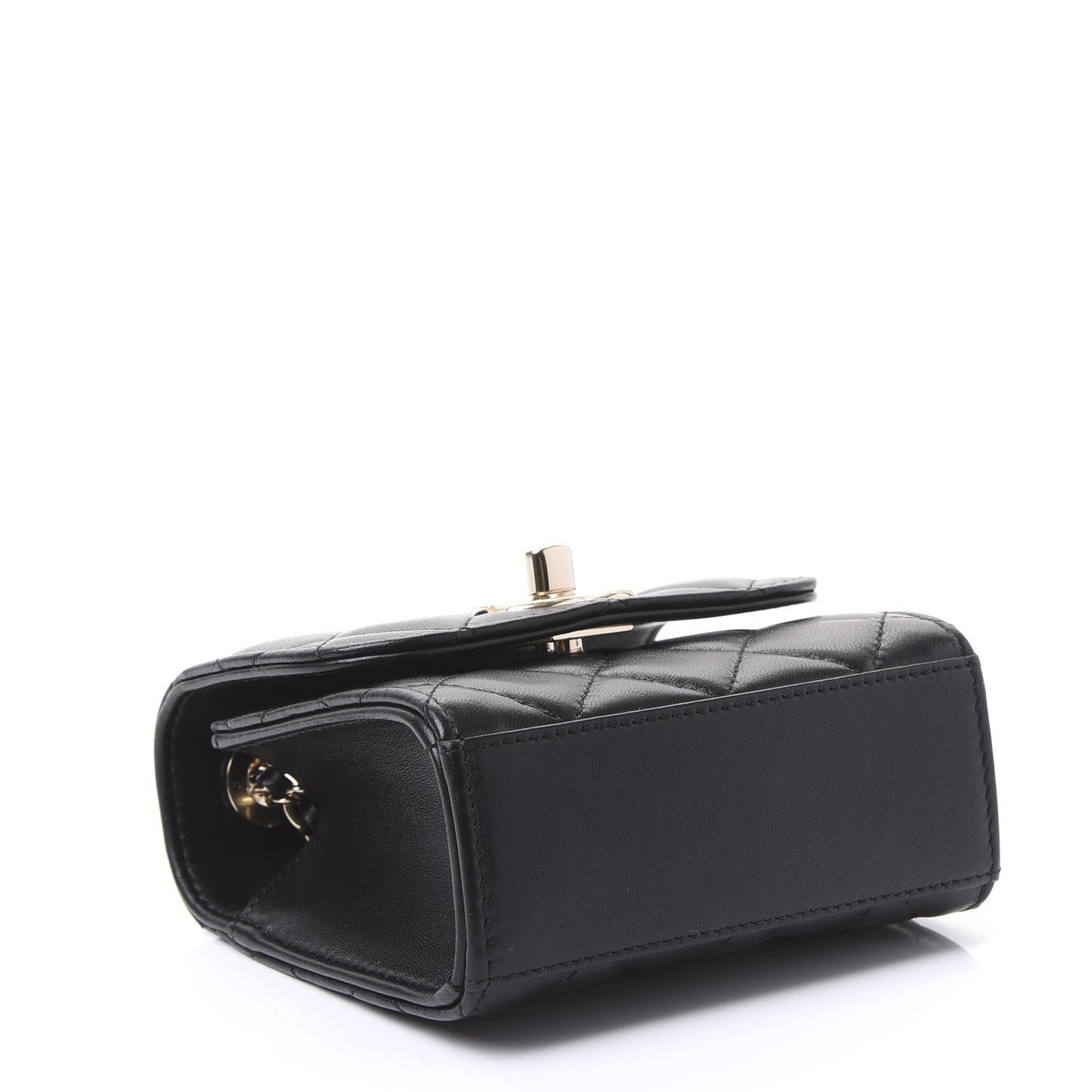 Lambskin Quilted Mini Trendy CC Chain Wallet Black