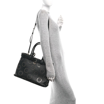 Prada Soft Grain Calfskin Studded Large Buckle Bag With Belt Black 2 of 9