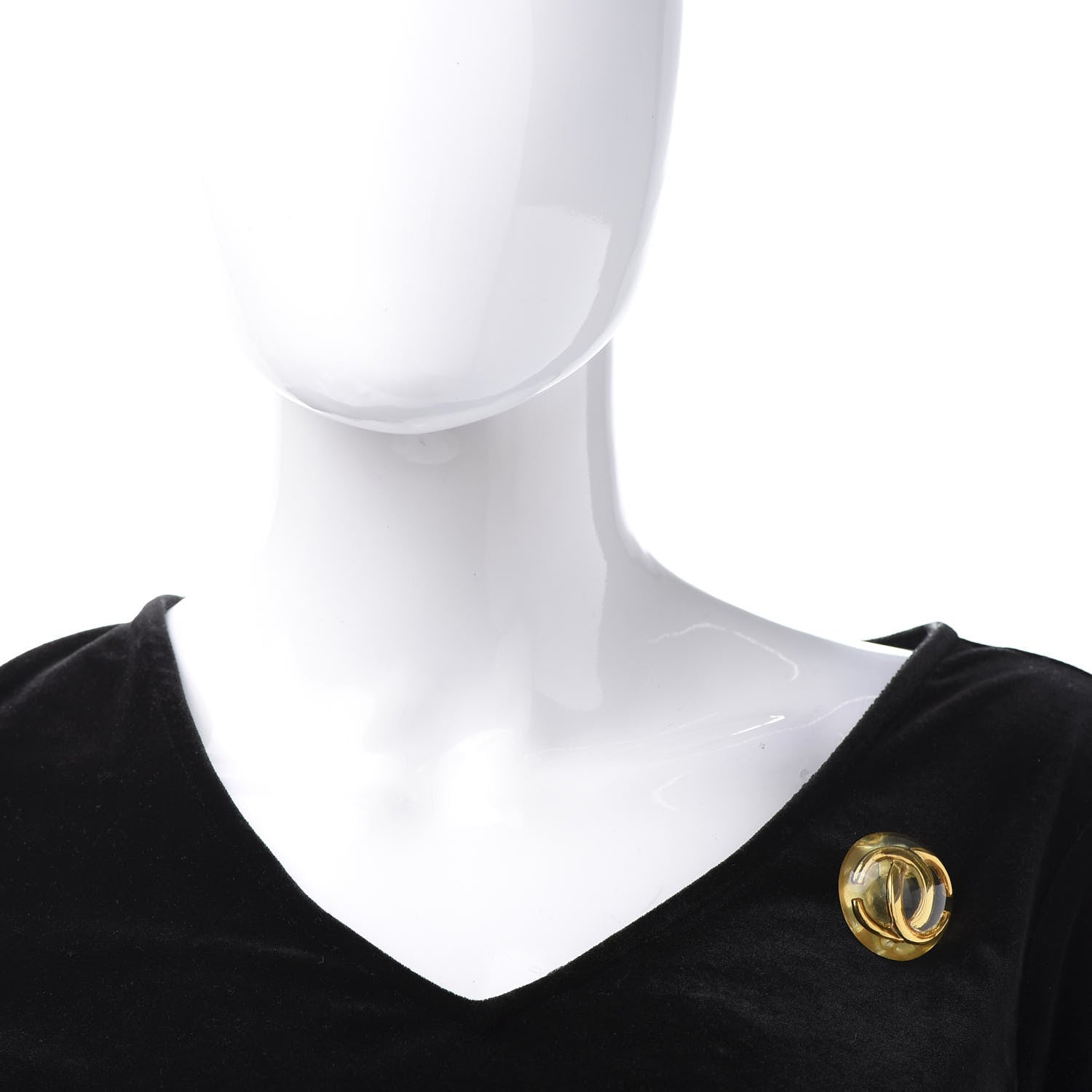 Chanel Resin CC Brooch Gold 2 of 5