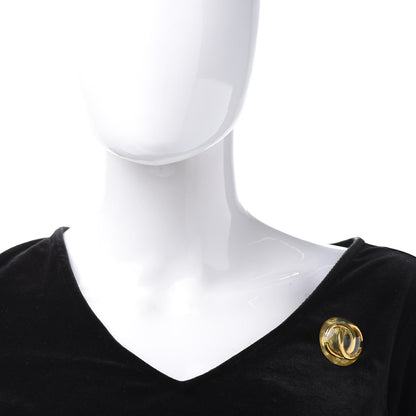 Chanel Resin CC Brooch Gold 2 of 5