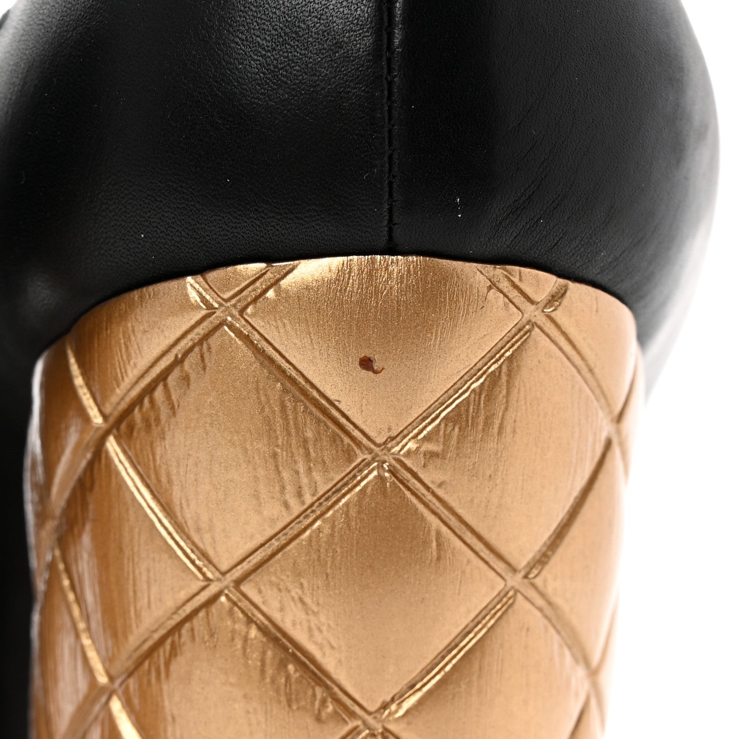 Chanel Calfskin Camellia High Pumps 40.5 Black Gold 9 of 13