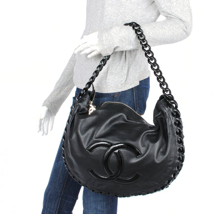 Chanel Leather Modern Chain Hobo Black 2 of 7