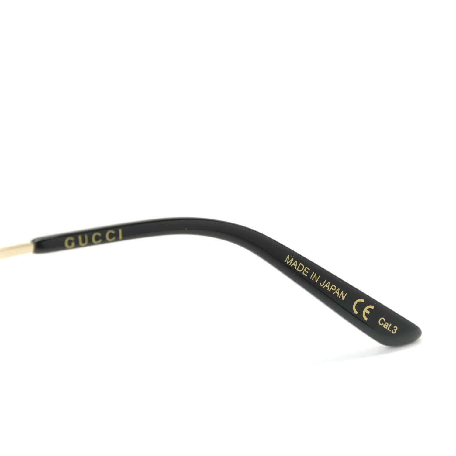 Gucci Metallic Round Eye Sunglasses GG0238S Gold Black 5 of 7