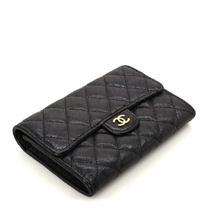 Chanel Iridescent Caviar Quilted Medium Flap Wallet Black 4 of 10