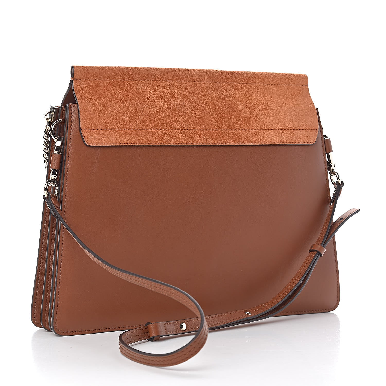 Chloe Suede Calfskin Medium Faye Shoulder Bag Tobacco 3 of 14