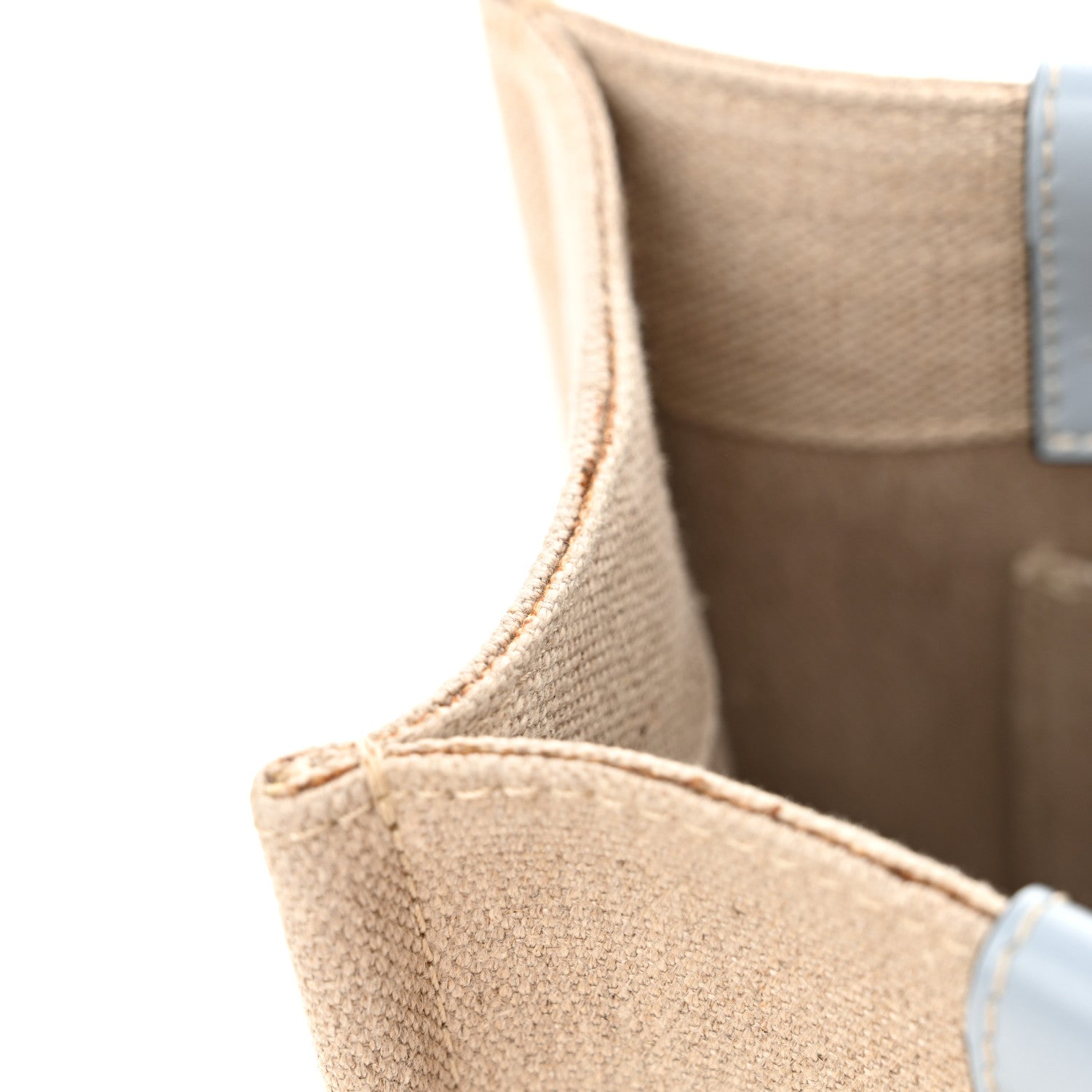 Chloe Linen Calfskin Medium Woody Ribbon Tote White Light Blue 12 of 13