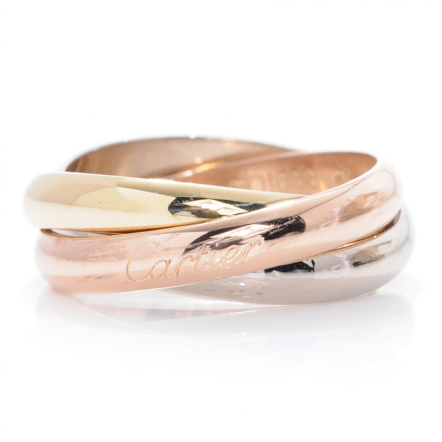 Cartier 18k Pink Yellow White Gold Trinity Ring 54 7 1 of 6