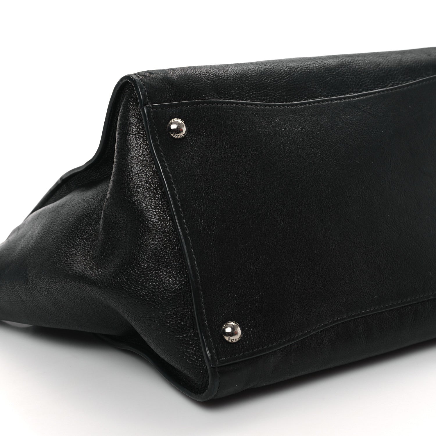 Prada Glace Calf Twin Pocket Tote Black 9 of 12