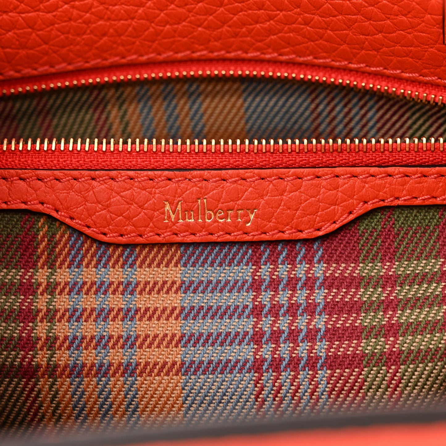 Classic Grain Calfskin Belted Bayswater Tote Coral Orange