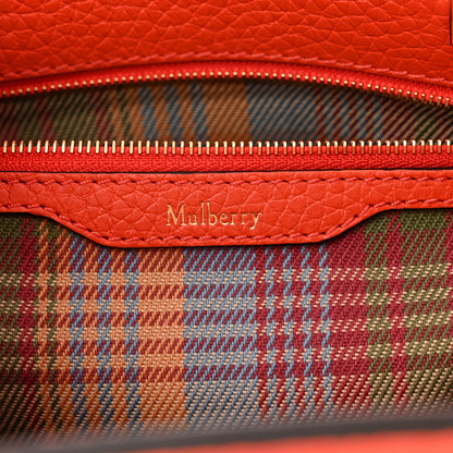 Mulberry Classic Grain Calfskin Belted Bayswater Tote Coral Orange 6 of 11