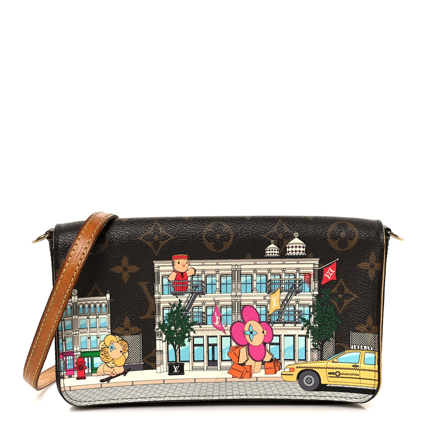 Louis Vuitton Monogram 2022 Christmas Animation New York Soho Pochette Felicie Chain Wallet Yellow 1 of 13