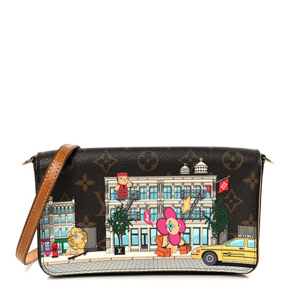 Louis Vuitton Monogram 2022 Christmas Animation New York Soho Pochette Felicie Chain Wallet Yellow 1 of 13