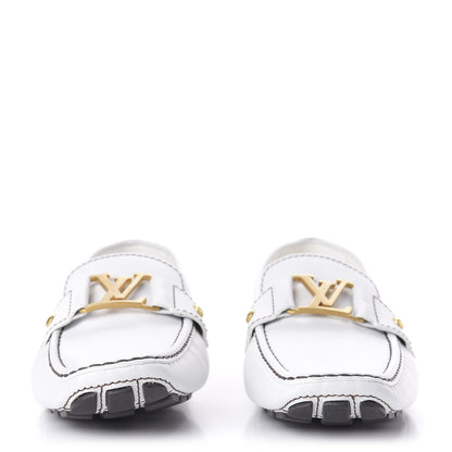 Louis Vuitton Calfskin Mens Monte Carlo Car Shoe Moccasin Loafers 10 White 2 of 11