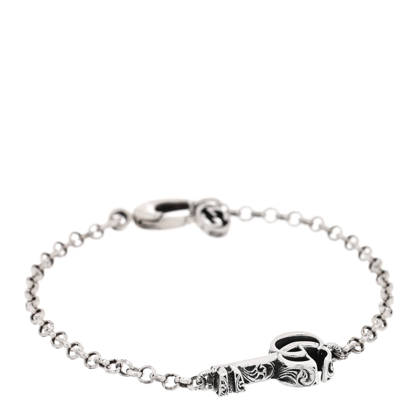 Sterling Silver Double G Key Bracelet