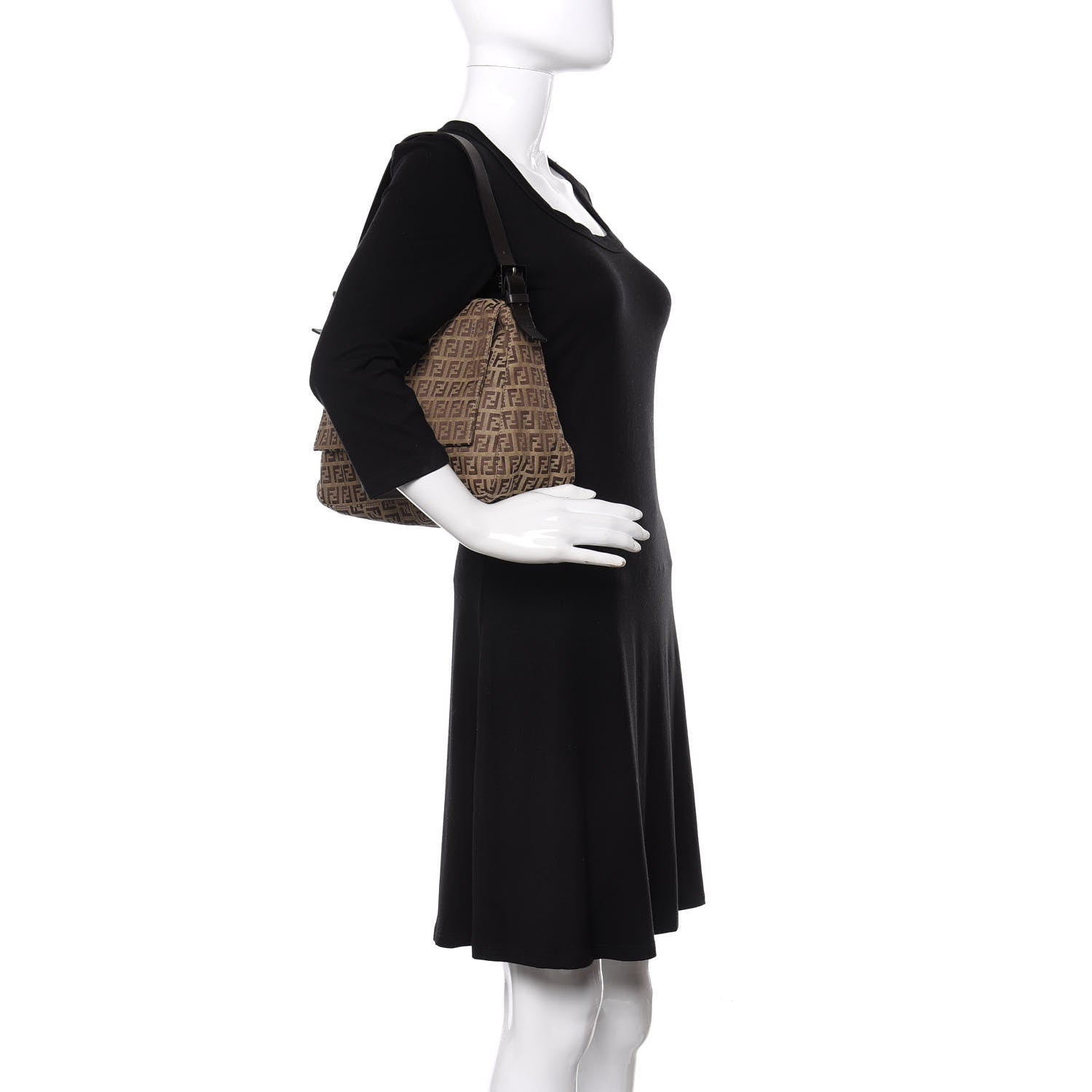 Fendi Zucchino Mama Baguette Dark Brown 2 of 9