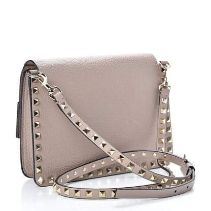 Valentino Garavani Pebbled Calfskin Rockstud Side Slip Crossbody Poudre 2 of 11