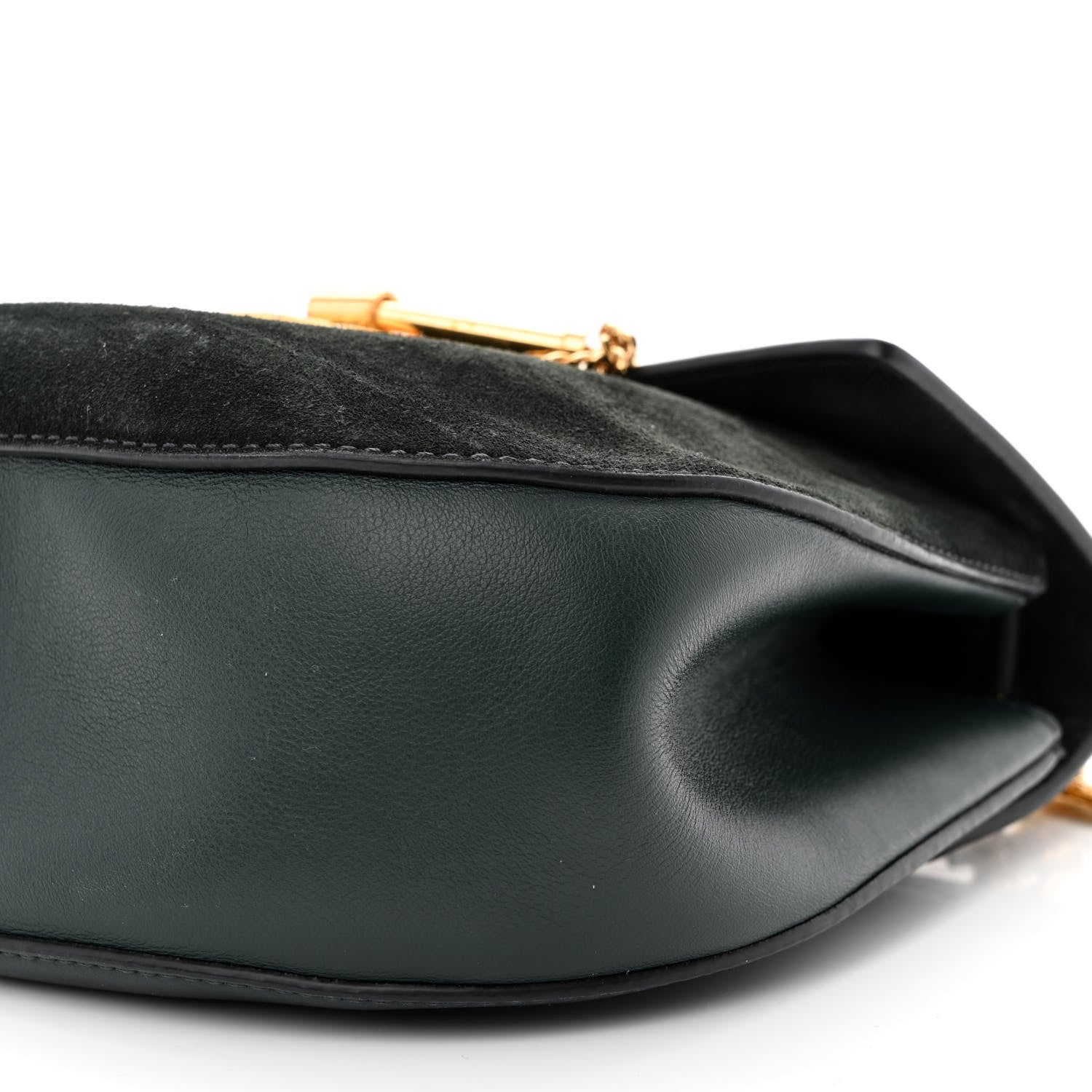 Chloe Suede Smooth Calfskin Drew Shoulder Bag Intense Green 11 of 12